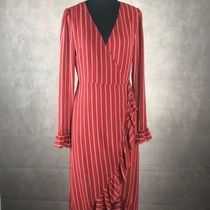 Wrap maxi dress with ruffles